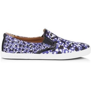 Jimmy Choo Demi Violet Floral Printed Jacquard Slip On Sneakers